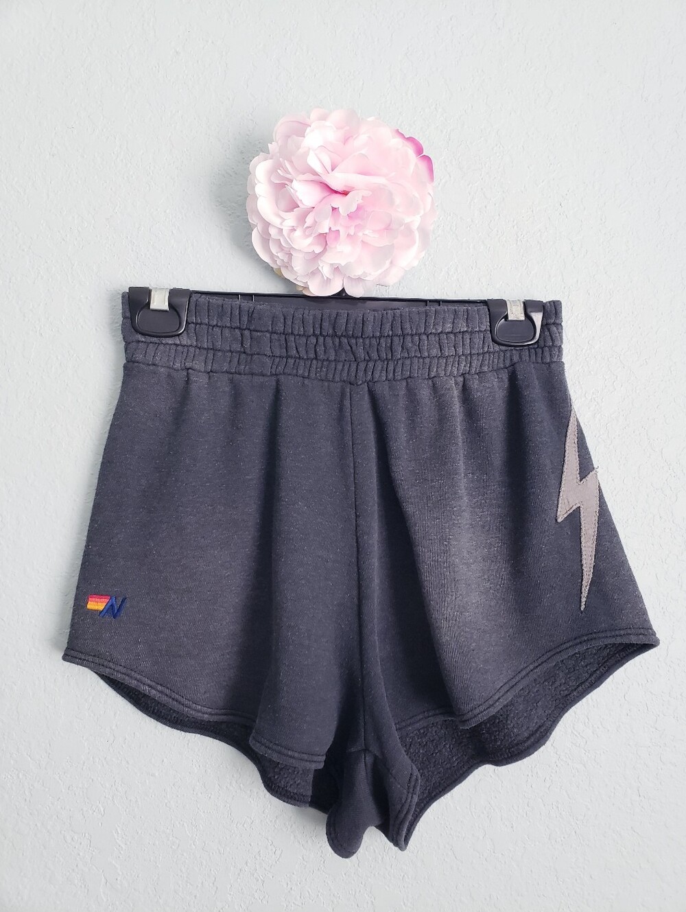 Aviator Nation Charcoal Grey Lightning Bolt Lounge Shorts